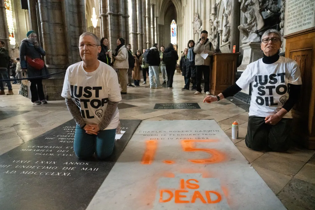 Charles Darwin’s Grave Defaced by Climate Protestors at Westminster Abbey